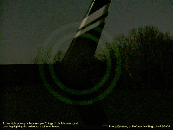 Helicopter Tail Rotor with AfterGlo(R) Photoluminescent Propeller Paint